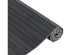 Alfombra rectangular gris 60x300 cm bambú