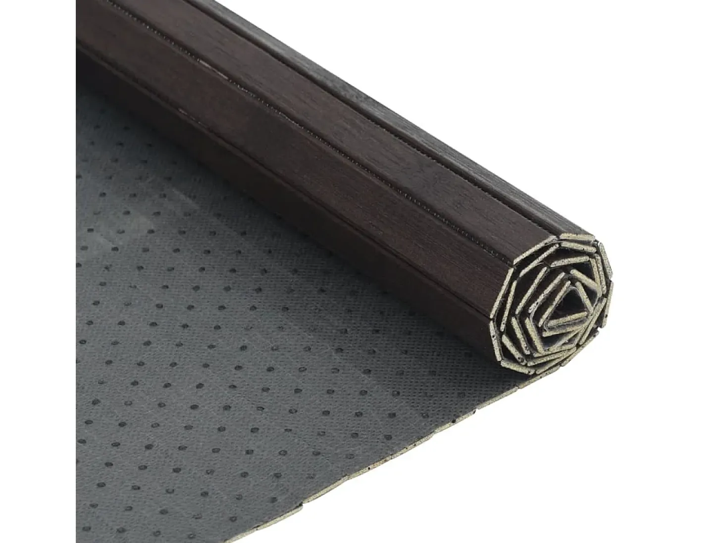 Alfombra rectangular marrón oscuro 70x200 cm bambú