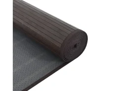 Alfombra rectangular marrón oscuro 70x100 cm bambú