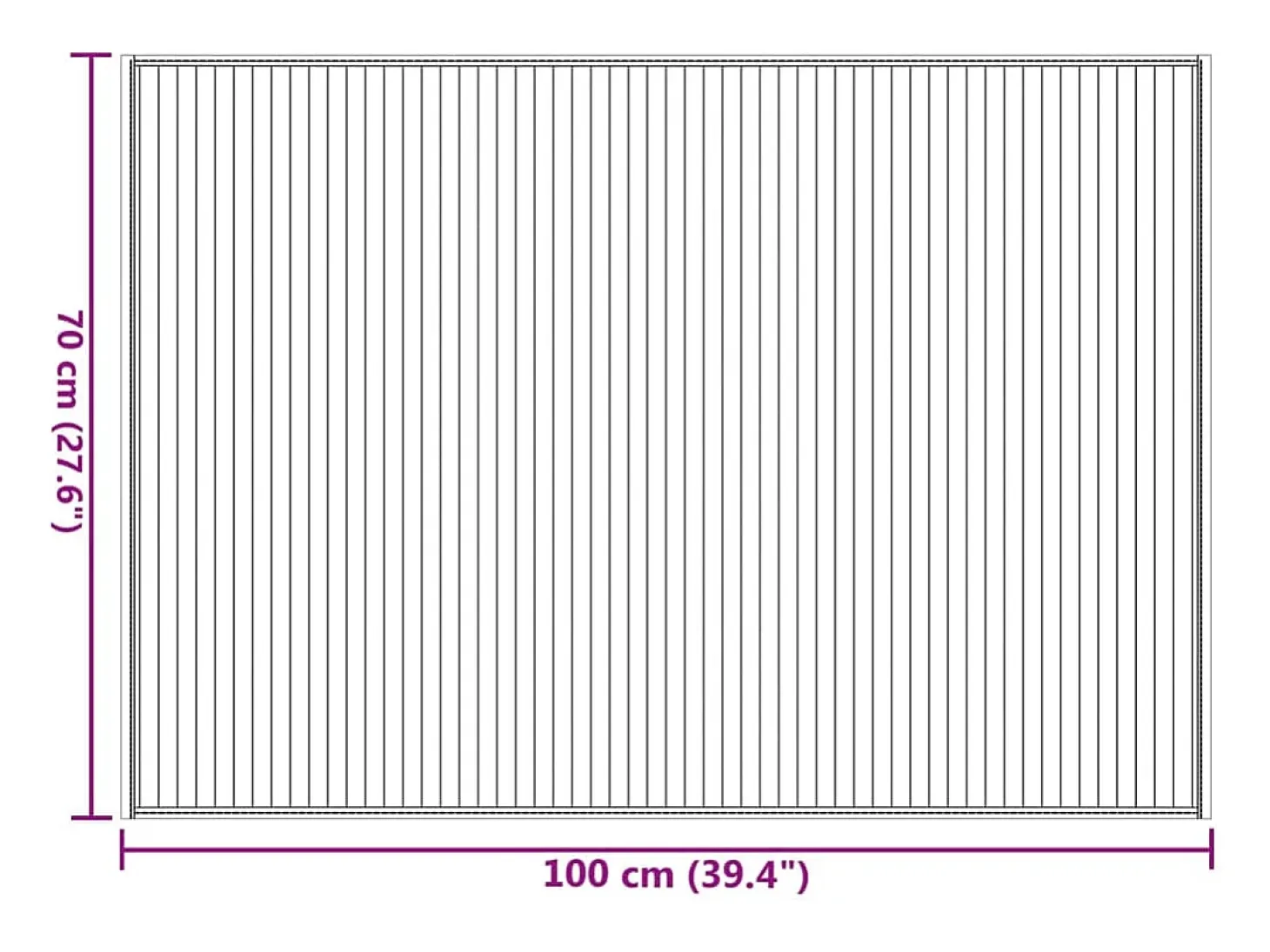 Alfombra rectangular marrón oscuro 70x100 cm bambú