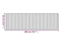 Alfombra rectangular marrón 60x200 cm bambú