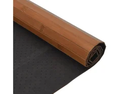 Alfombra rectangular marrón 100x100 cm bambú