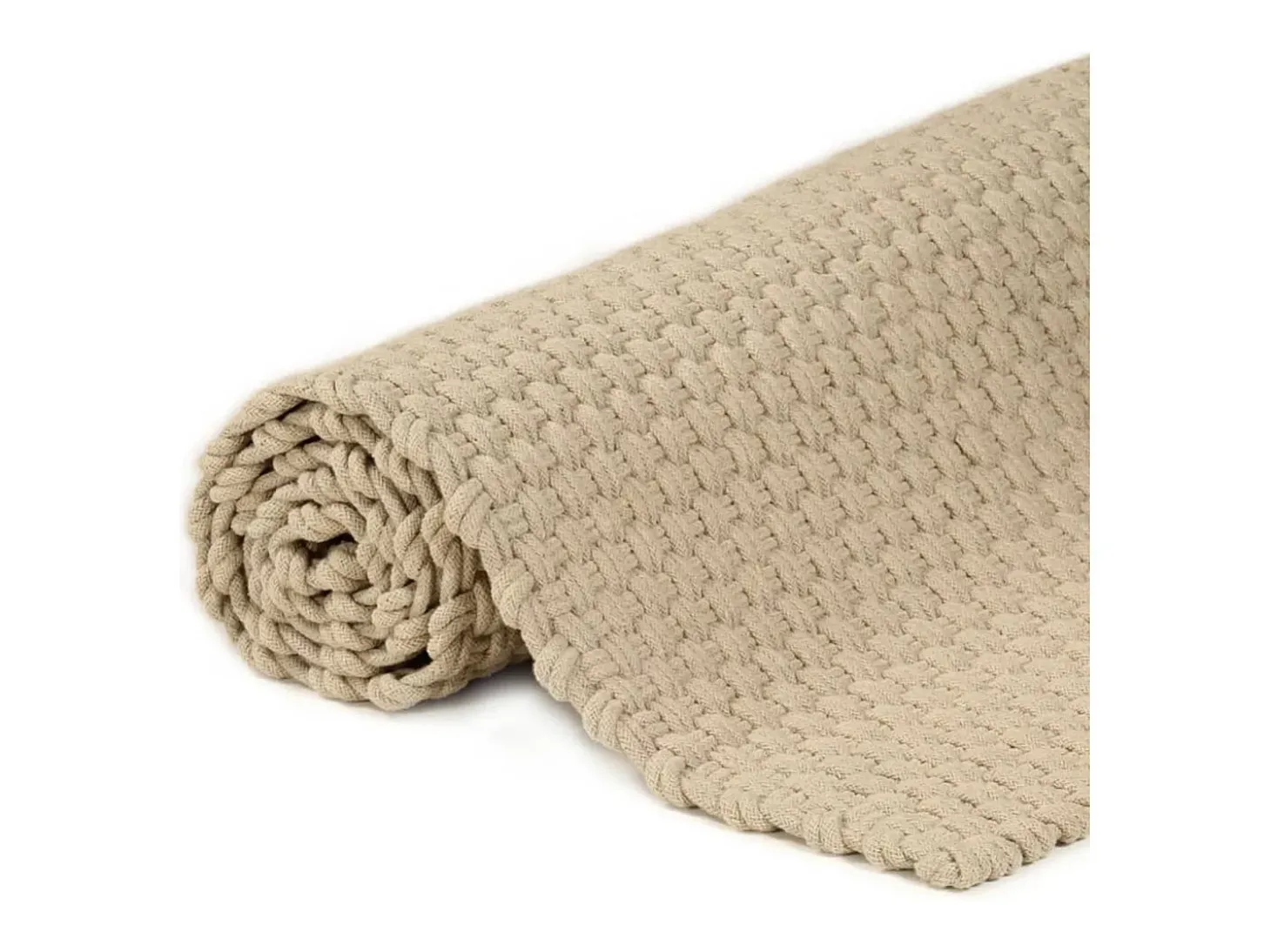 Alfombra Rectangular Natural 160x230 cm Algodón