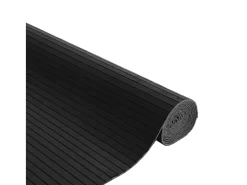 Alfombra rectangular negra de bambú 80x100 cm