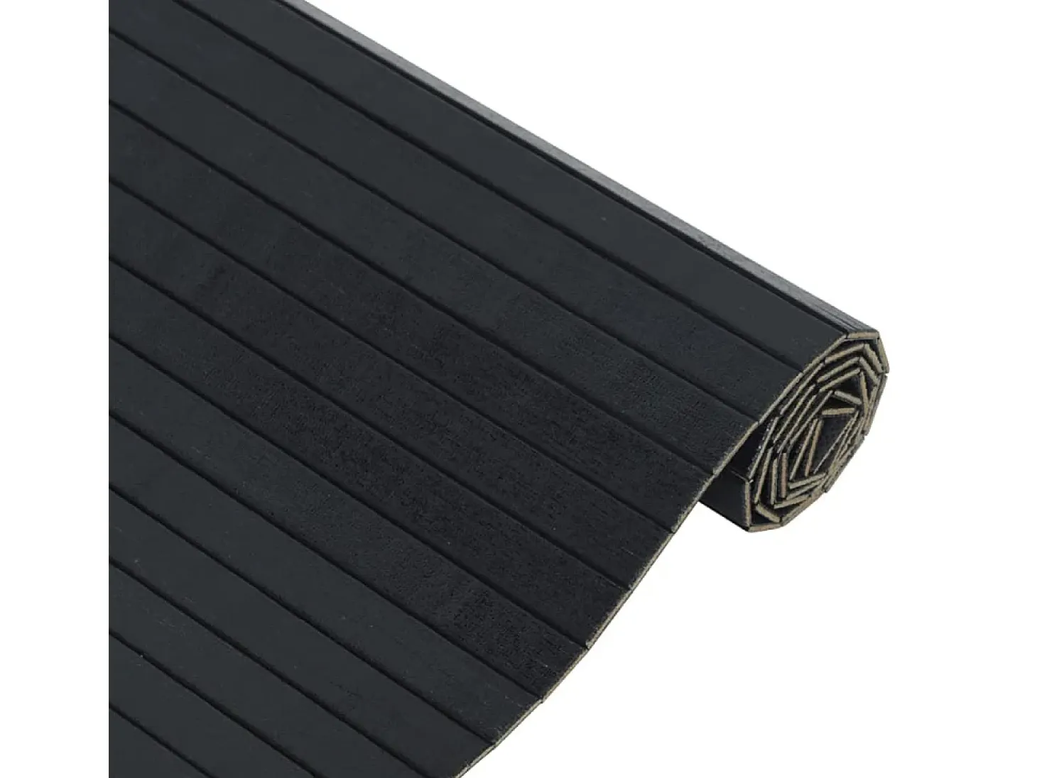 Alfombra rectangular negra 100x200 cm bambú