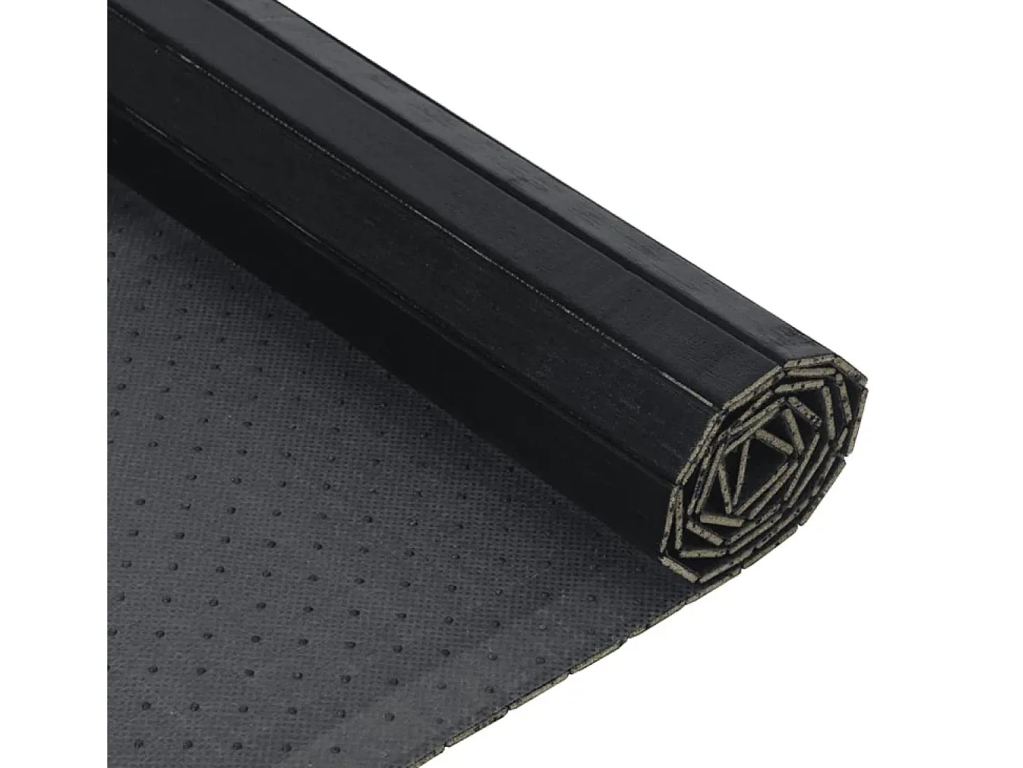 Alfombra rectangular negra 100x200 cm bambú