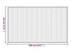 Alfombra rectangular negra de bambú 60x100 cm