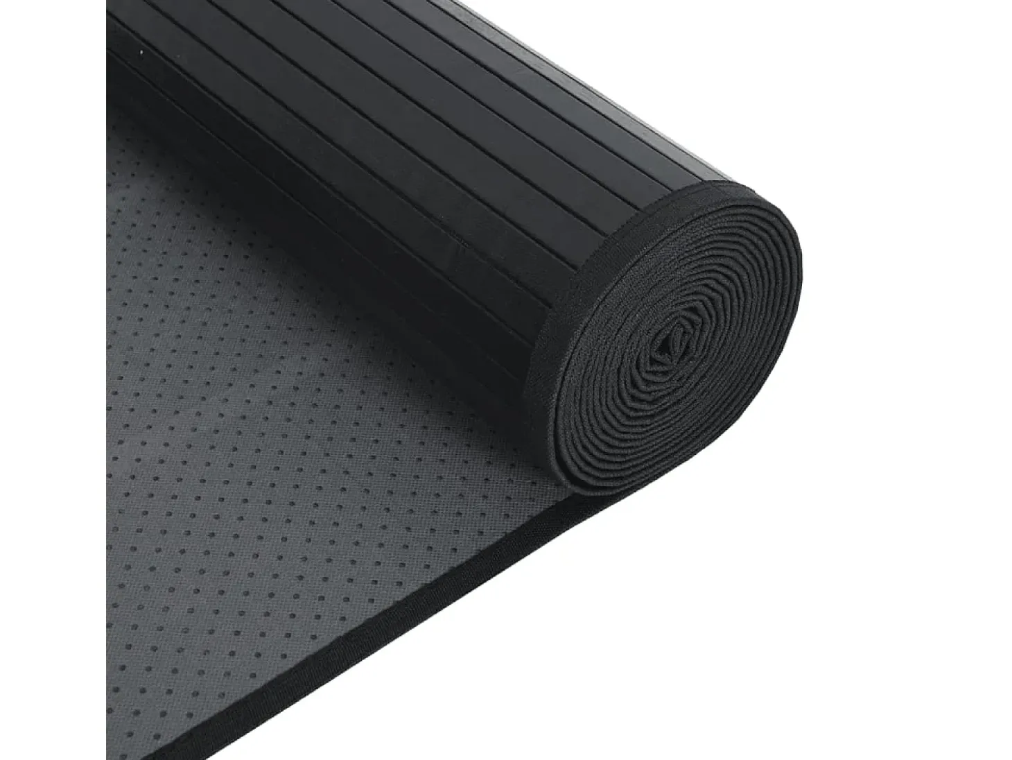 Alfombra rectangular negra 100x200 cm bambú