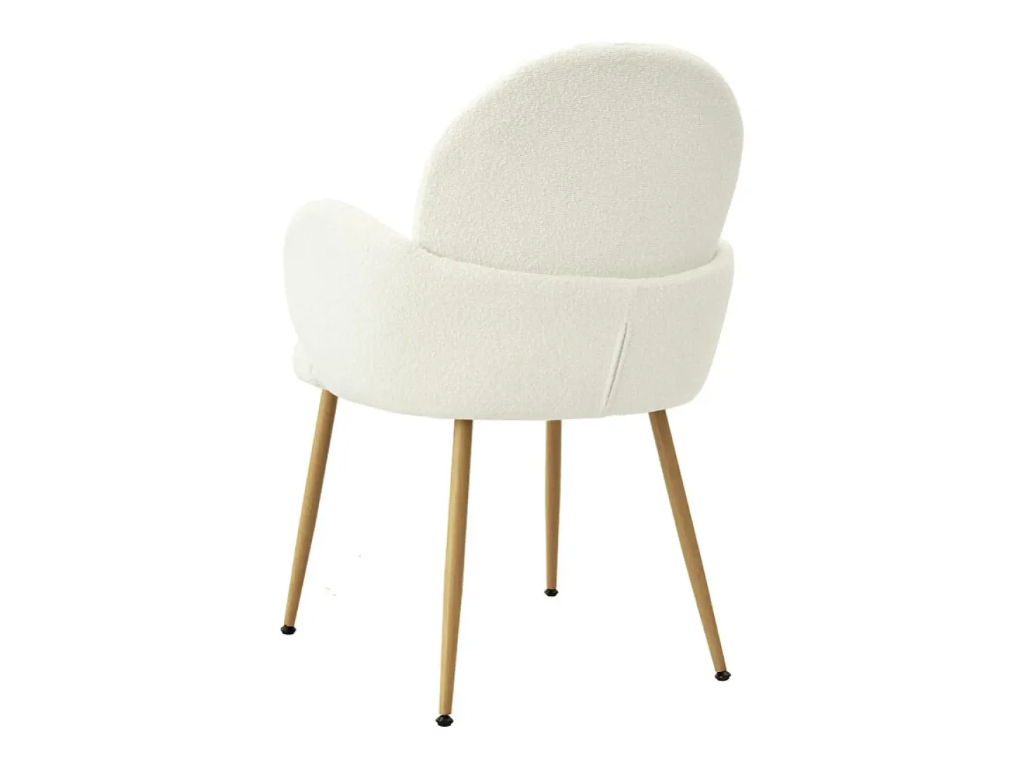 ALICE-Silla de tela Cozy Ecru y acero con acabado madera (x2)