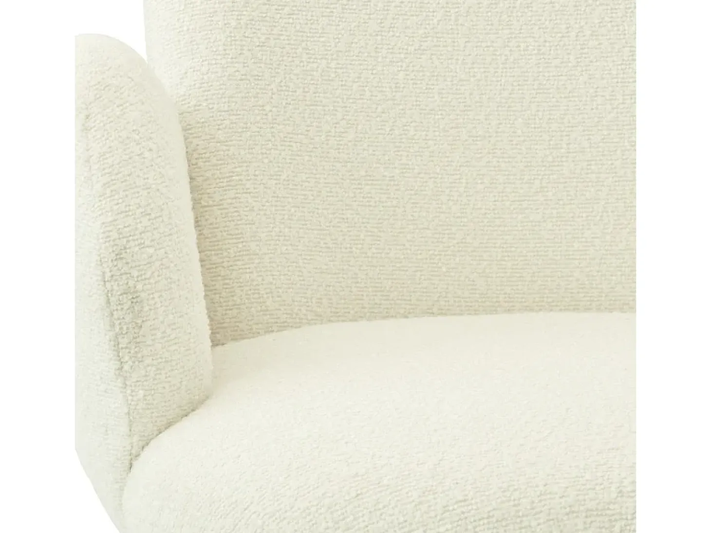 ALICE-Silla de tela Cozy Ecru y acero con acabado madera (x2)