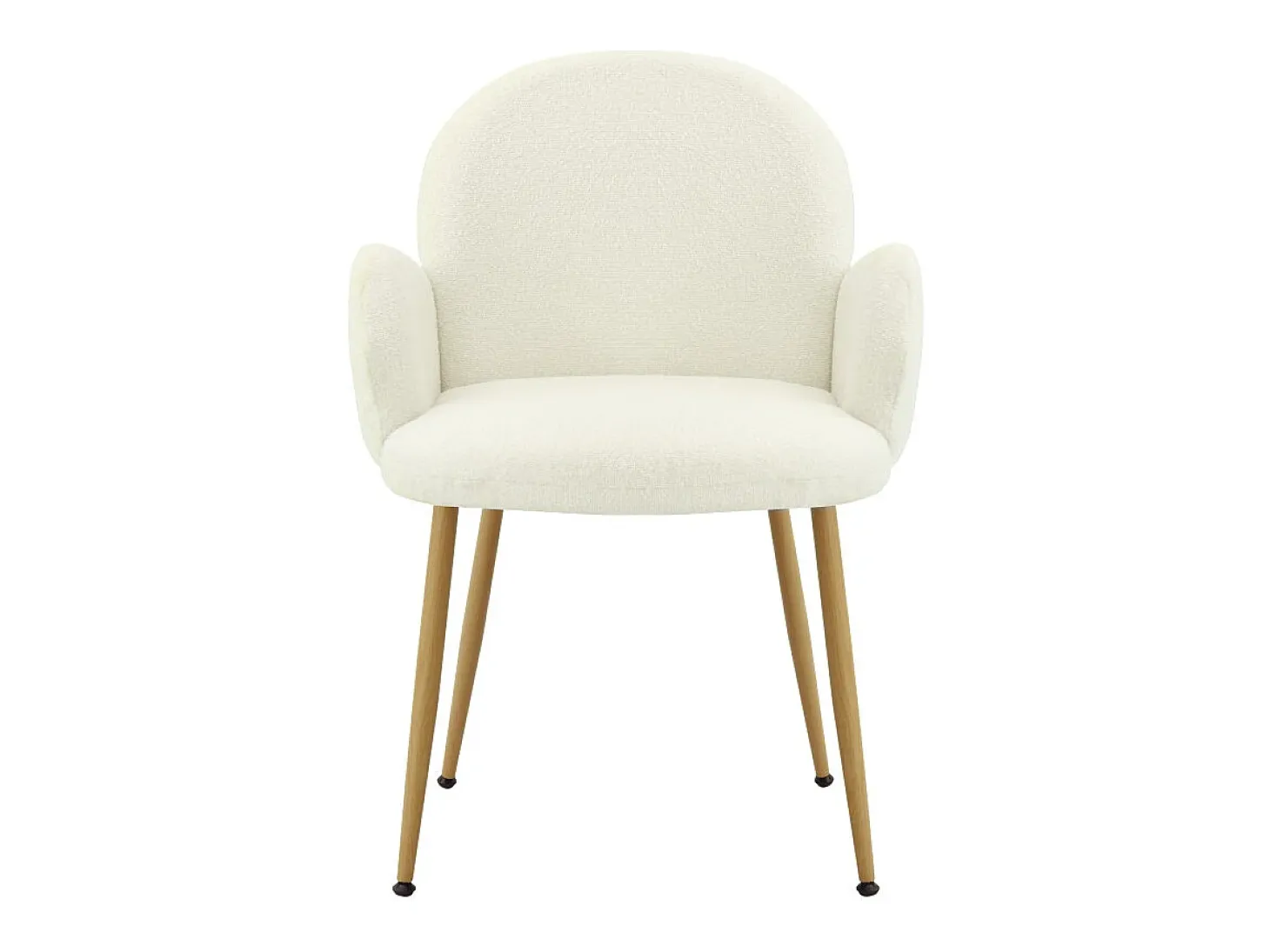 ALICE-Silla de tela Cozy Ecru y acero con acabado madera (x2)