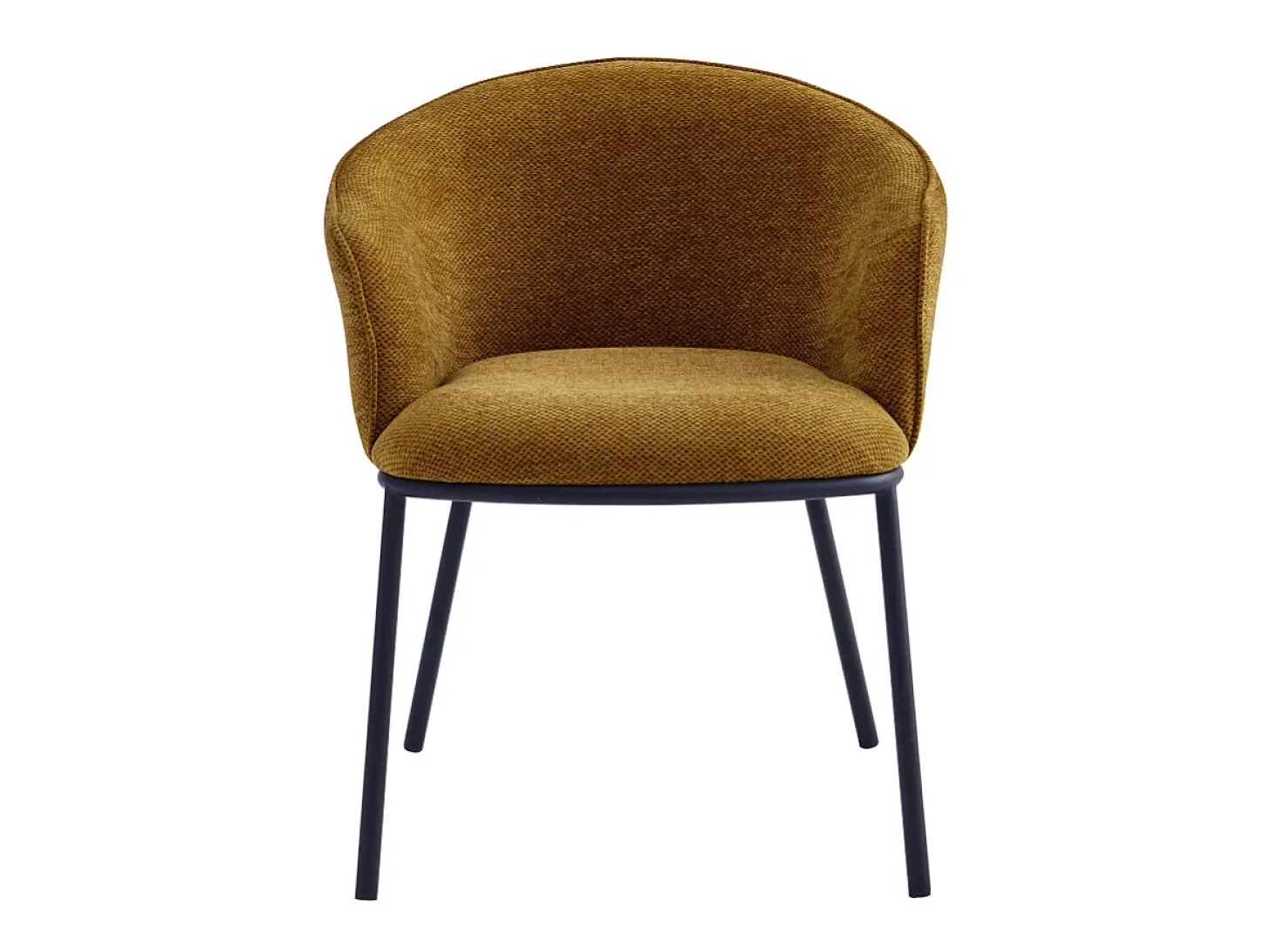 ALVIN-Sillón de mesa de tela Luxury mostaza
