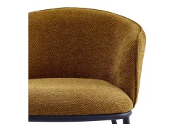 ALVIN-Sillón de mesa de tela Luxury mostaza