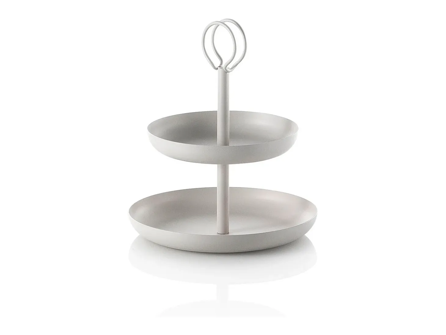 Alzata de metal de mesa con 2 niveles Nik - Blanco