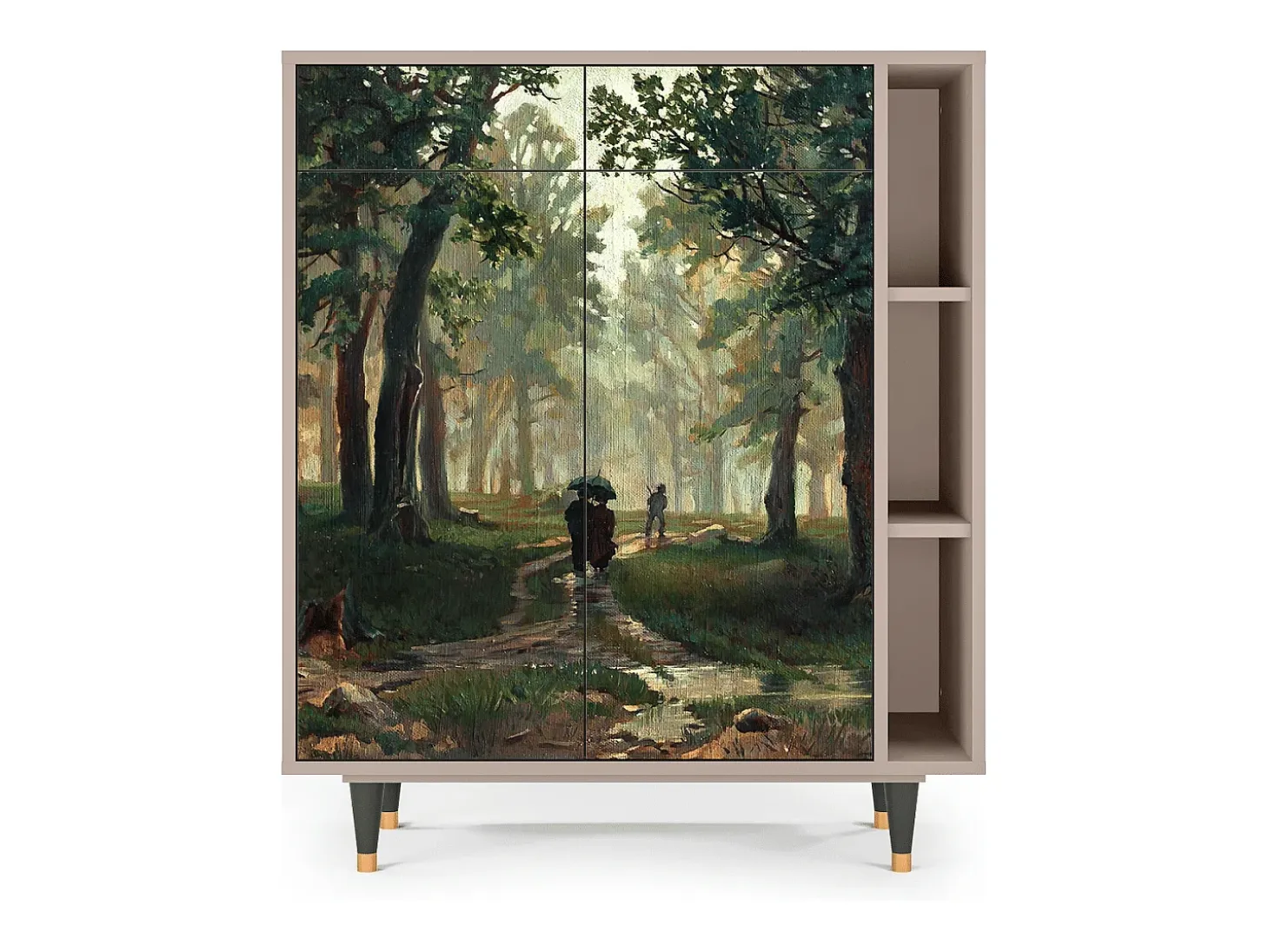 Aparador - 96х110х41 cm - BS6 - Rain in the Oak Forest, Latte
