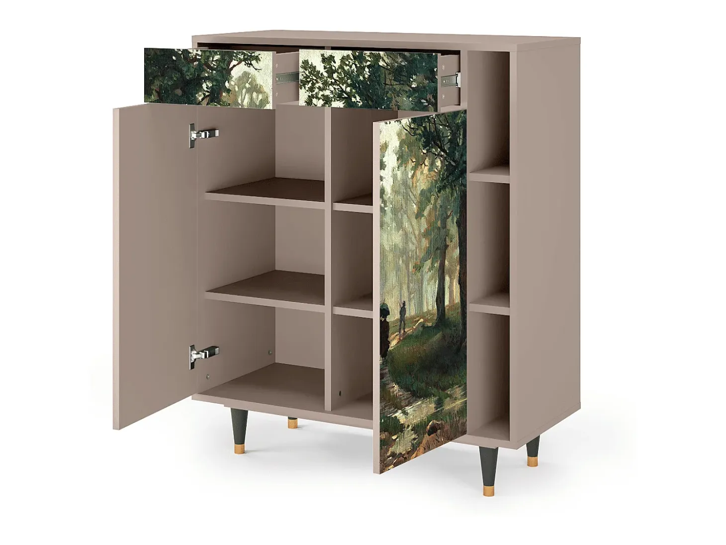 Aparador - 96х110х41 cm - BS6 - Rain in the Oak Forest, Latte
