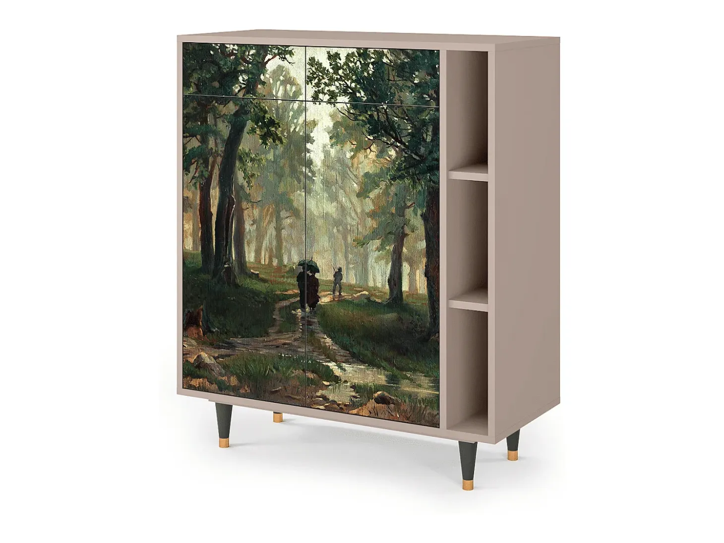 Aparador - 96х110х41 cm - BS6 - Rain in the Oak Forest, Latte