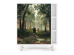 Aparador - 96х110х41 cm - BS6 - Rain in the Oak Forest, Blanco