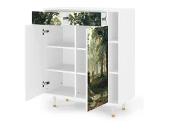 Aparador - 96х110х41 cm - BS6 - Rain in the Oak Forest, Blanco