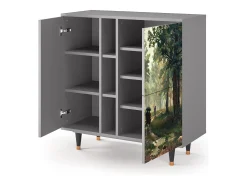 Aparador - 94х96х41 cm - BS5 - Rain in the Oak Forest, Gris