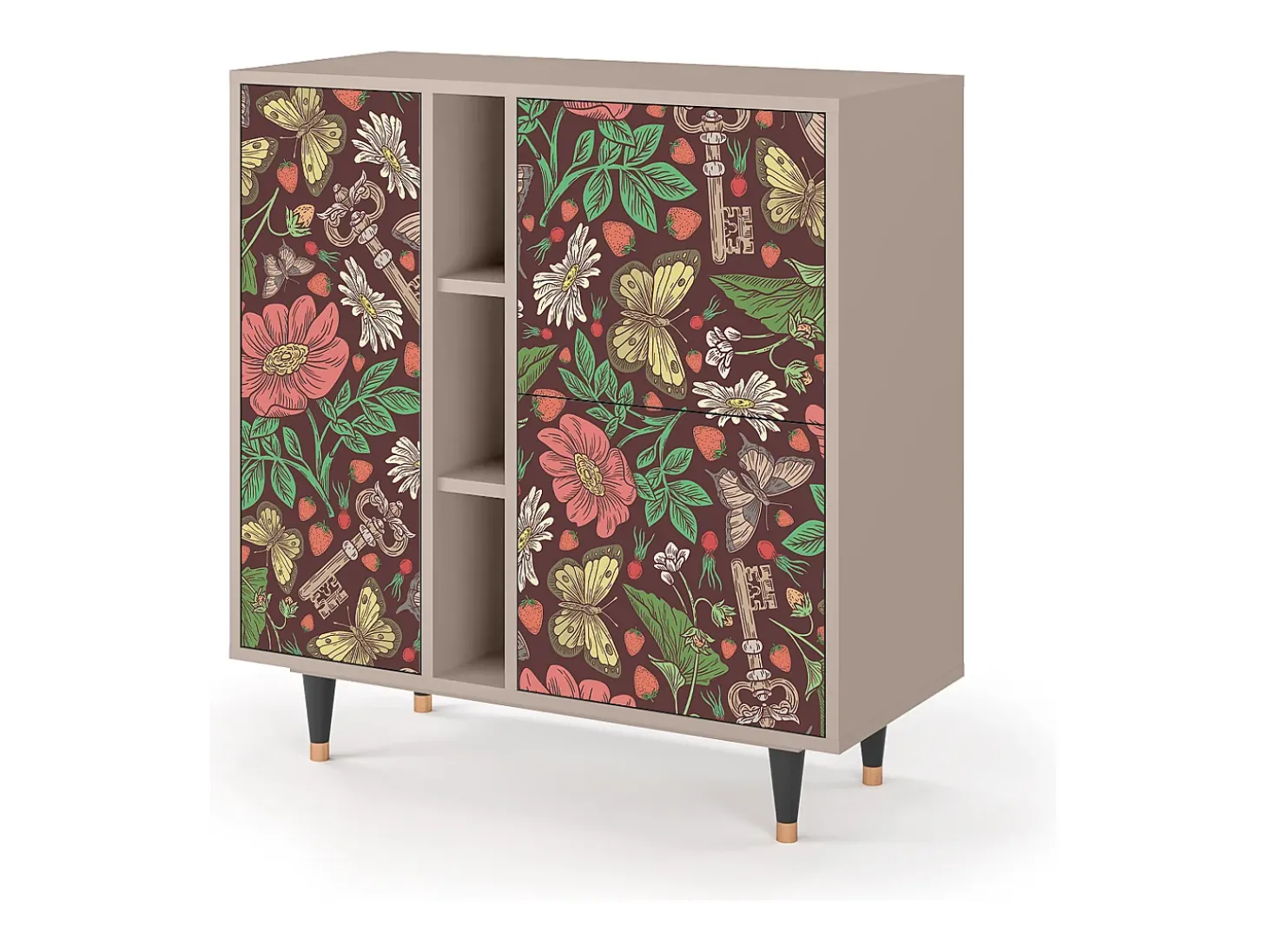 Aparador - 94х96х41 cm - BS5 - Alice in Wonderland, Latte