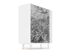 Aparador - 96х110х41 cm - BS6 - Bird Dropping, Blanco