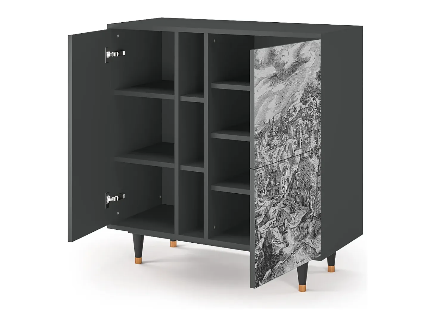 Aparador - 94х96х41 cm - BS5 - Bird Dropping, Antracita