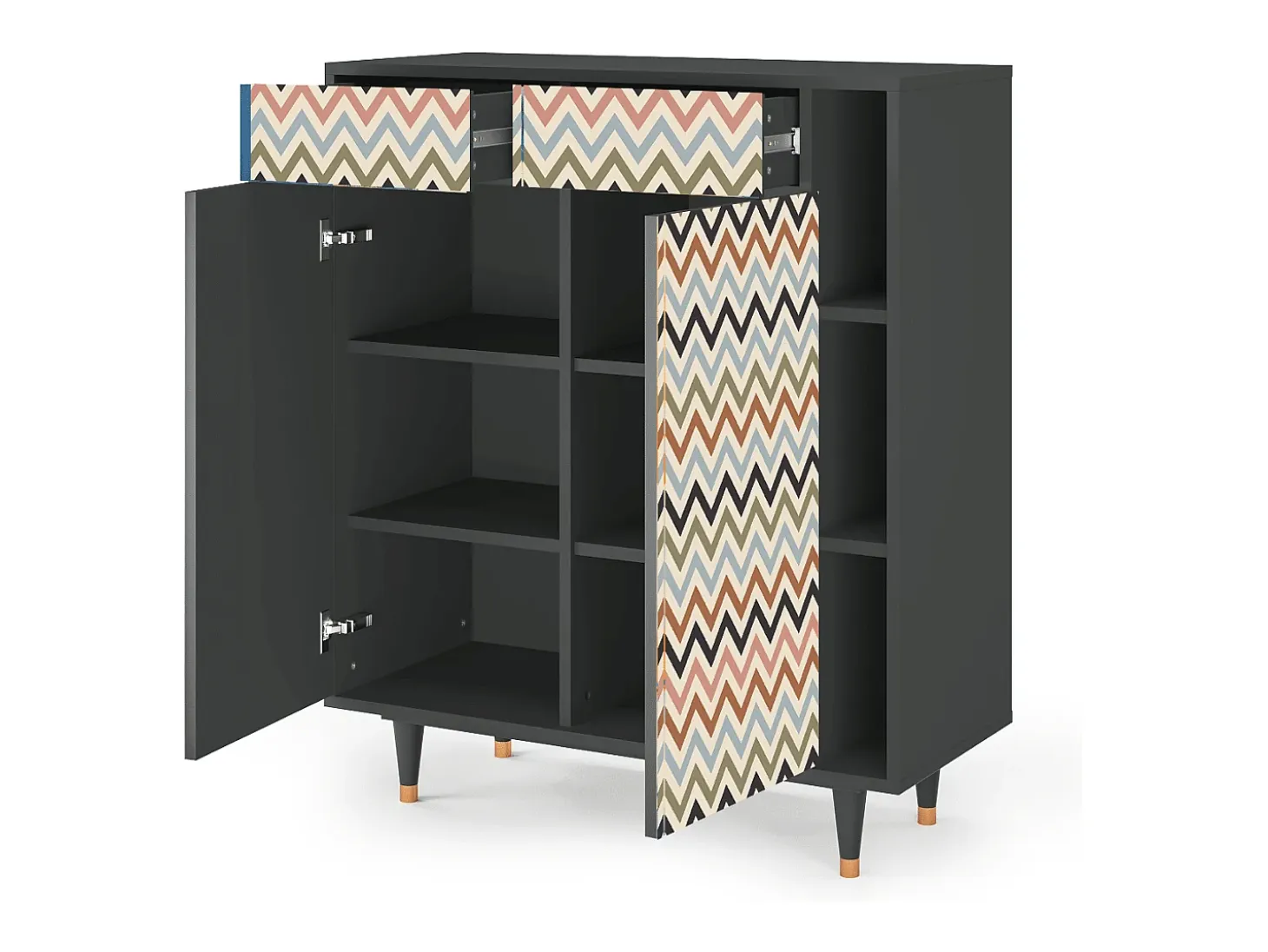 Aparador - 96х110х41 cm - BS6 - Bright Ripple, Antracita