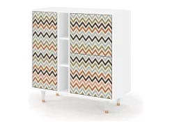 Aparador - 94х96х41 cm - BS5 - Bright Ripple, Blanco