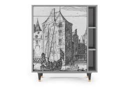 Aparador - 96х110х41 cm - BS6 - Castle with Bridge, Gris