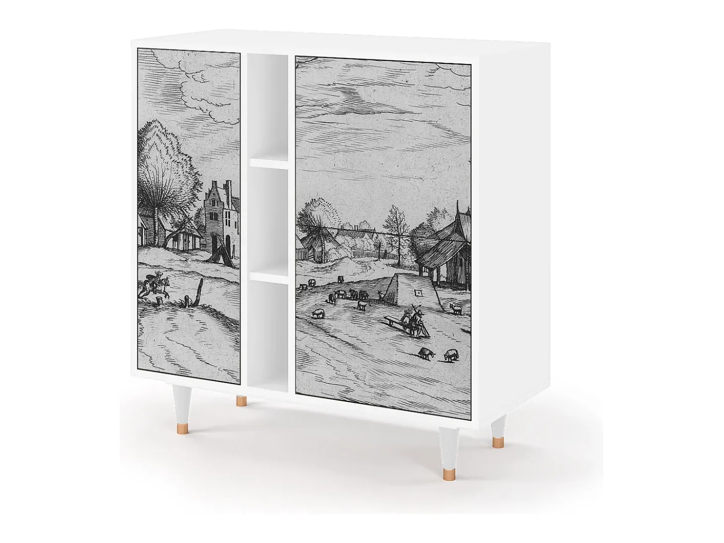 Aparador - 94х96х41 cm - BS5 - Country Village, Blanco