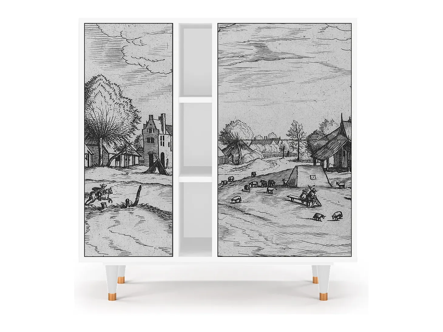Aparador - 94х96х41 cm - BS5 - Country Village, Blanco