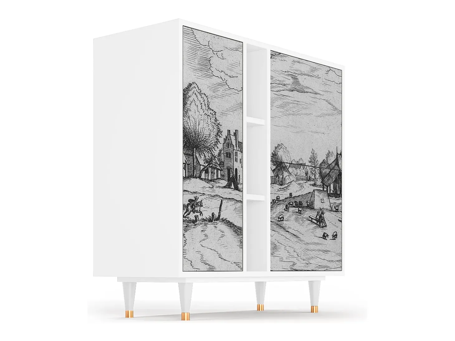 Aparador - 94х96х41 cm - BS5 - Country Village, Blanco