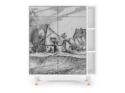 Aparador - 96х110х41 cm - BS6 - Farms in a Village, Blanco