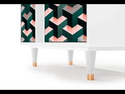 Aparador - 94х96х41 cm - BS5 - Geometric Madness, Blanco