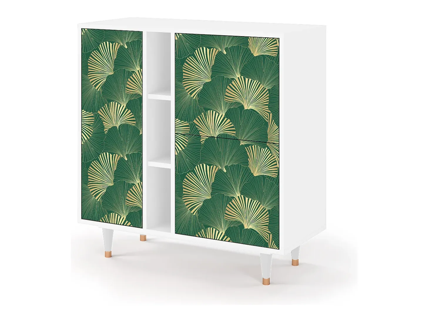 Aparador - 94х96х41 cm - BS5 - Gold Ginkgo, Blanco
