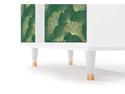 Aparador - 94х96х41 cm - BS5 - Gold Ginkgo, Blanco