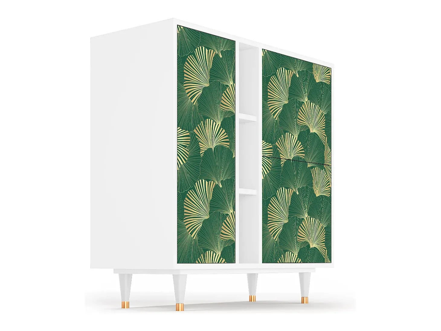 Aparador - 94х96х41 cm - BS5 - Gold Ginkgo, Blanco