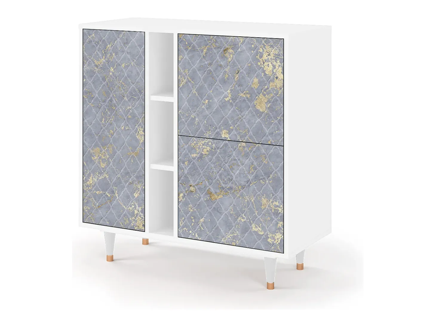 Aparador - 94х96х41 cm - BS5 - Golden Smoke, Blanco