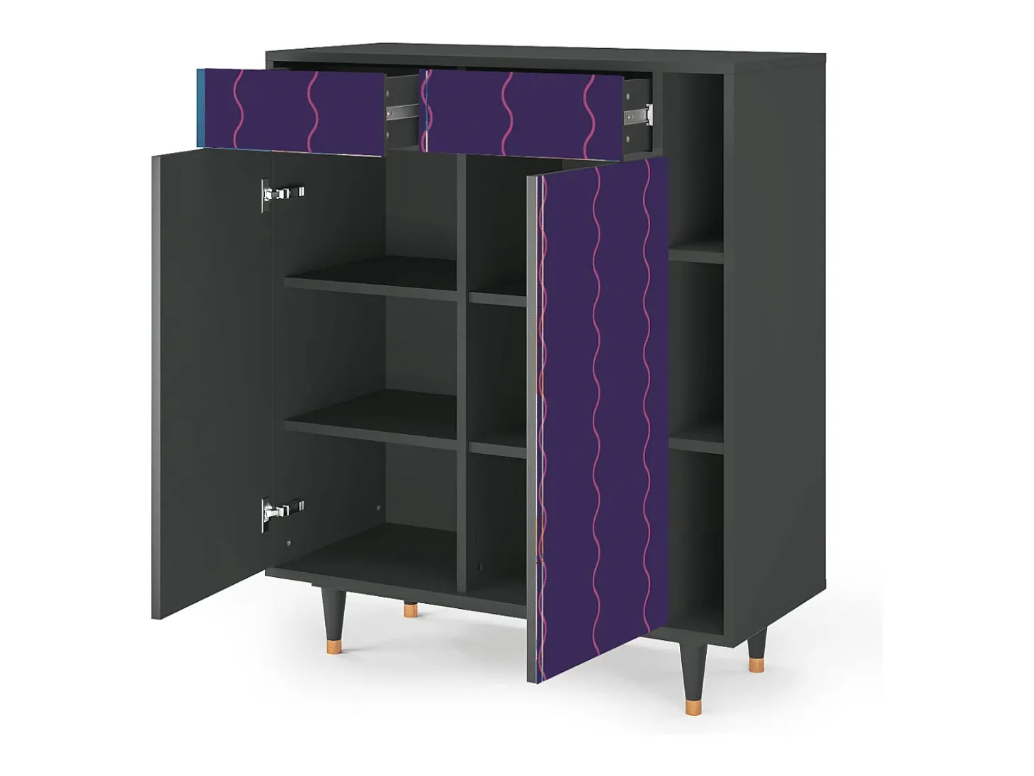 Aparador - 96х110х41 cm - BS6 - Grape Maccaroni, Antracita