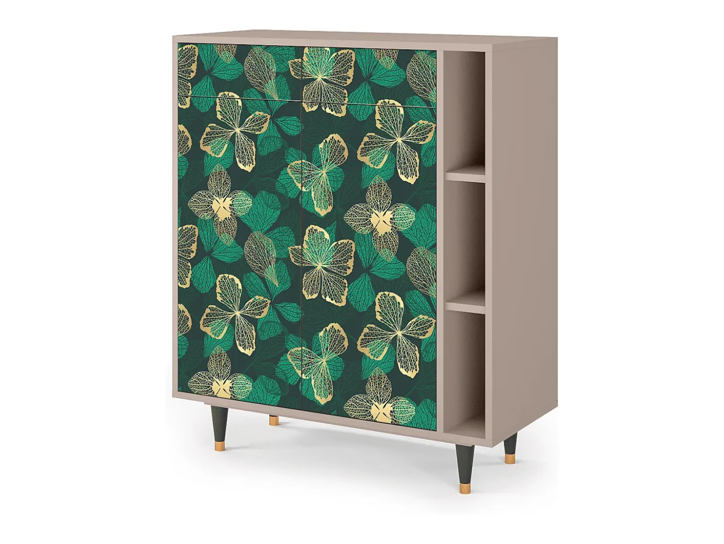 Aparador - 96х110х41 cm - BS6 - Green Flower, Latte