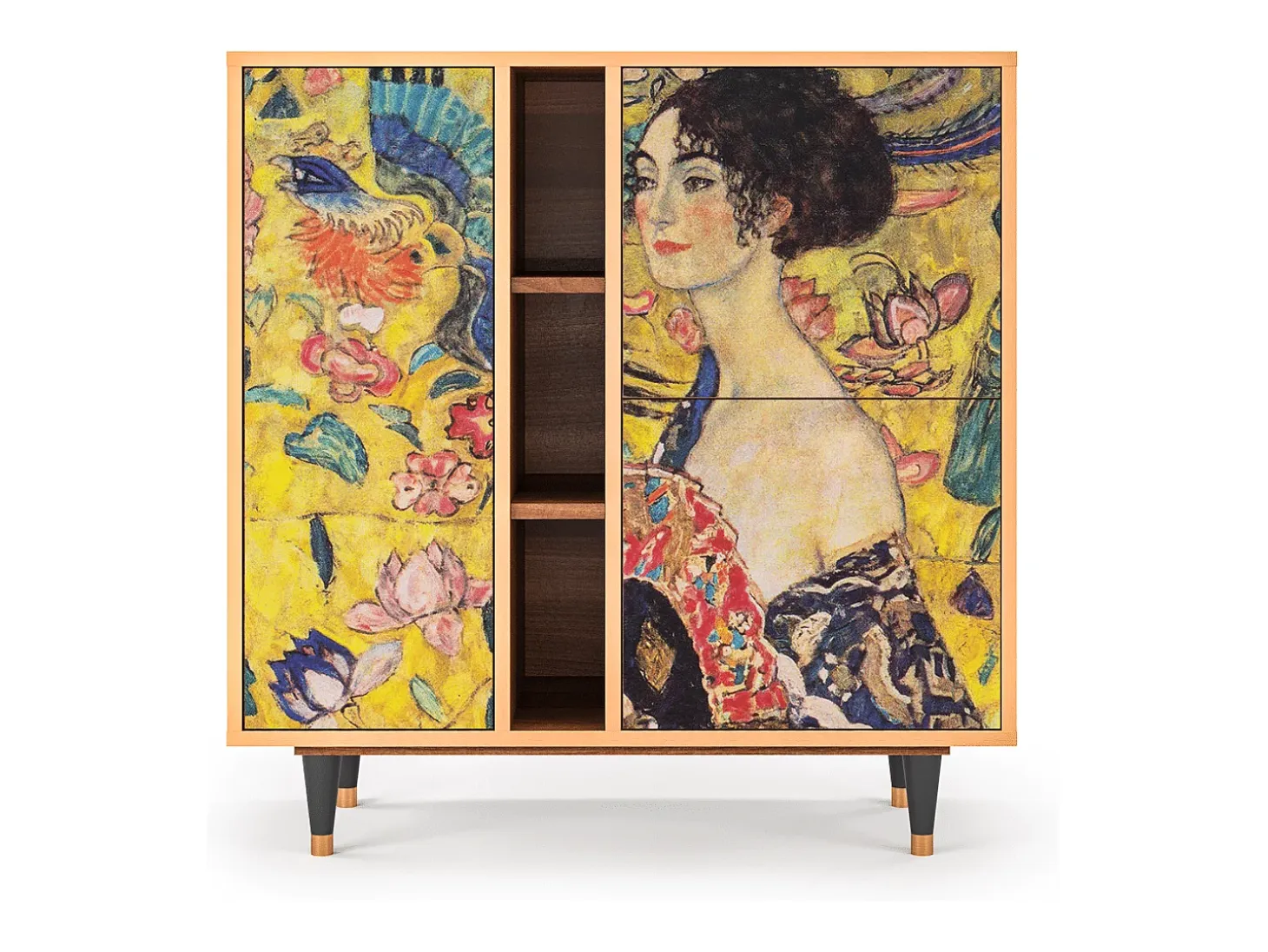 Aparador - 94х96х41 cm - BS5 - Lady with Fan by Klimt, Nogal