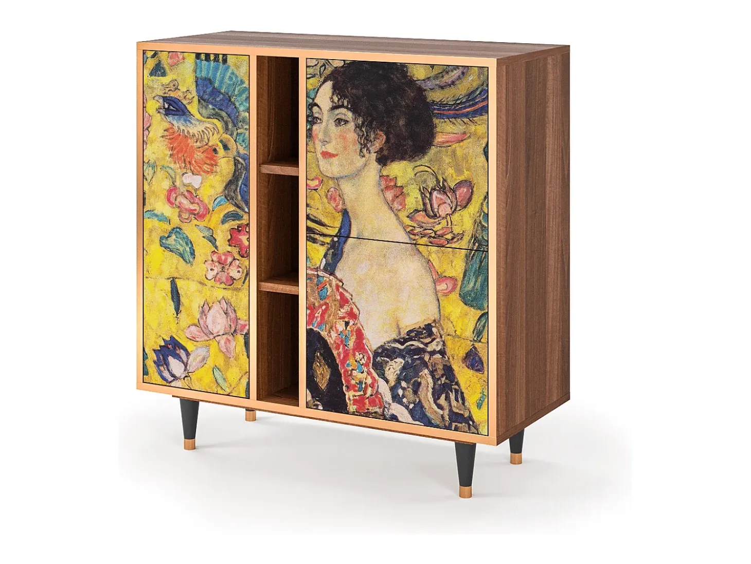 Aparador - 94х96х41 cm - BS5 - Lady with Fan by Klimt, Nogal