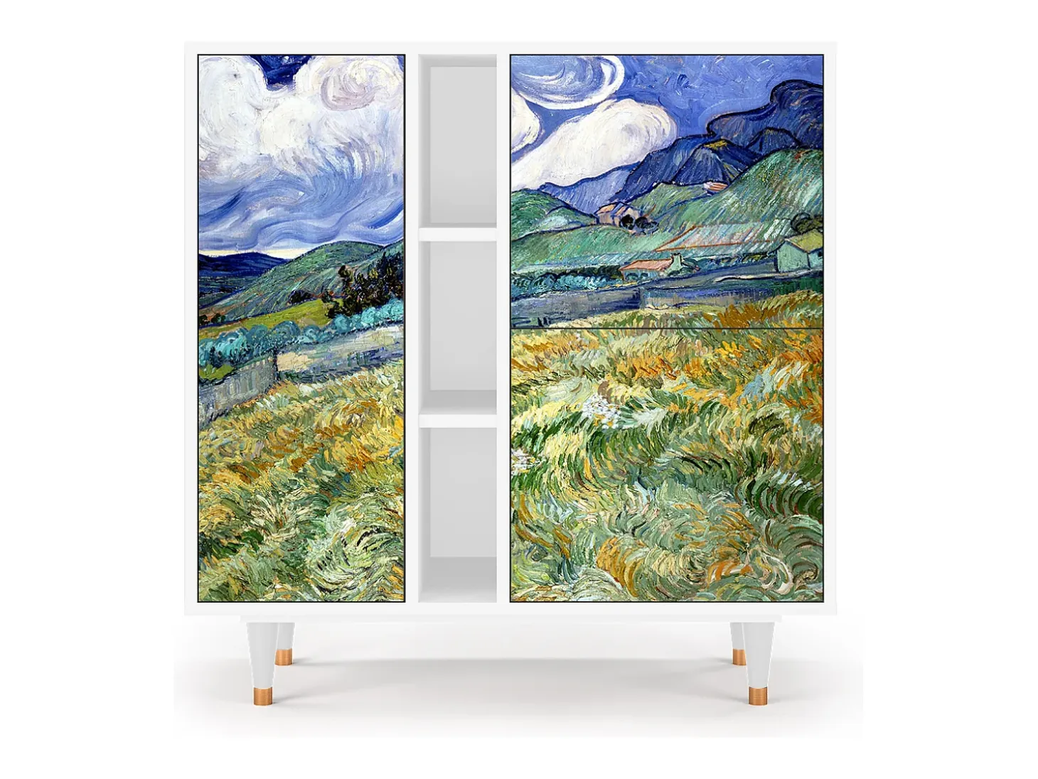 Aparador - 94х96х41 cm - BS5 - Landscape, Blanco