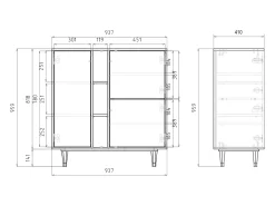 Aparador - 94х96х41 cm - BS5 - Lovely Cornflowers, Gris