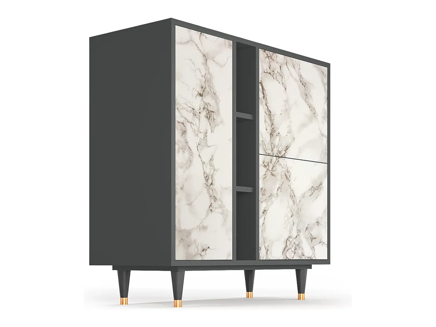 Aparador - 94х96х41 cm - BS5 - Milk Marble, Antracita