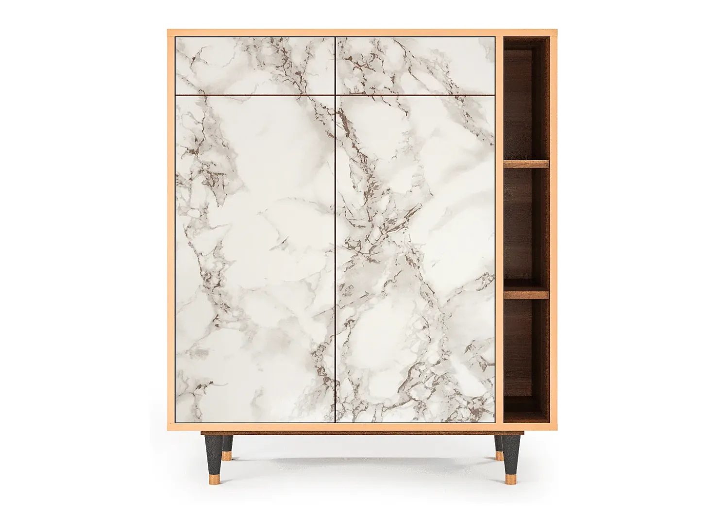 Aparador - 96х110х41 cm - BS6 - Milk Marble, Nogal