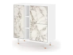 Aparador - 94х96х41 cm - BS5 - Milk Marble, Blanco