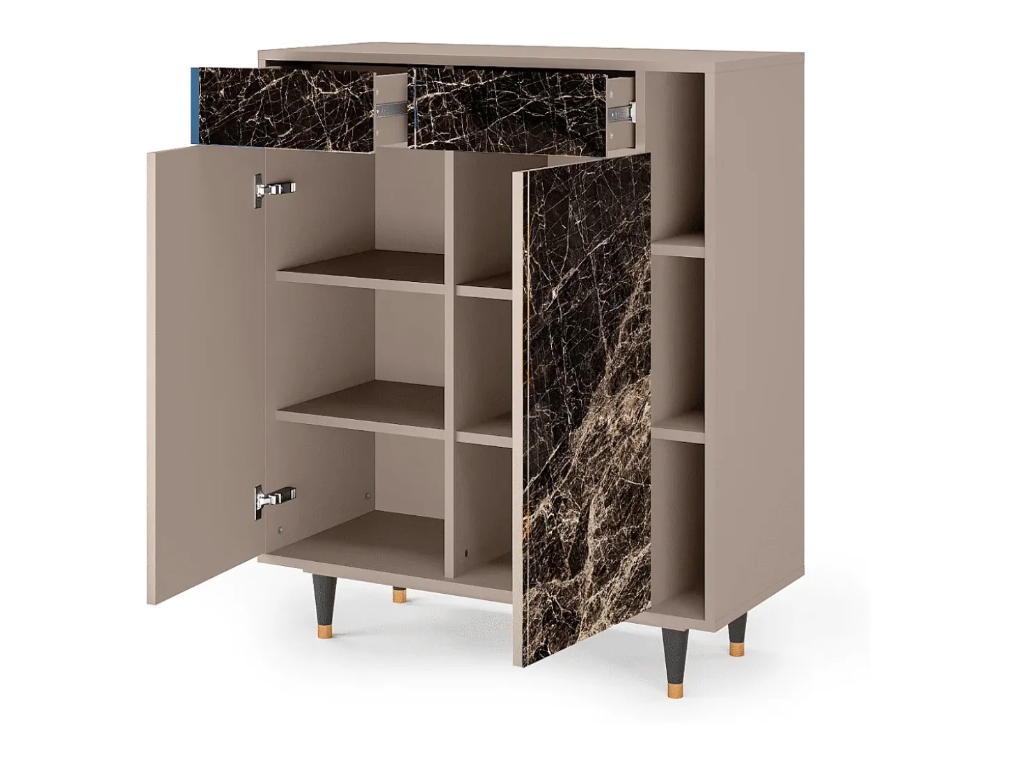 Aparador - 96х110х41 cm - BS6 - Night Abyss, Latte