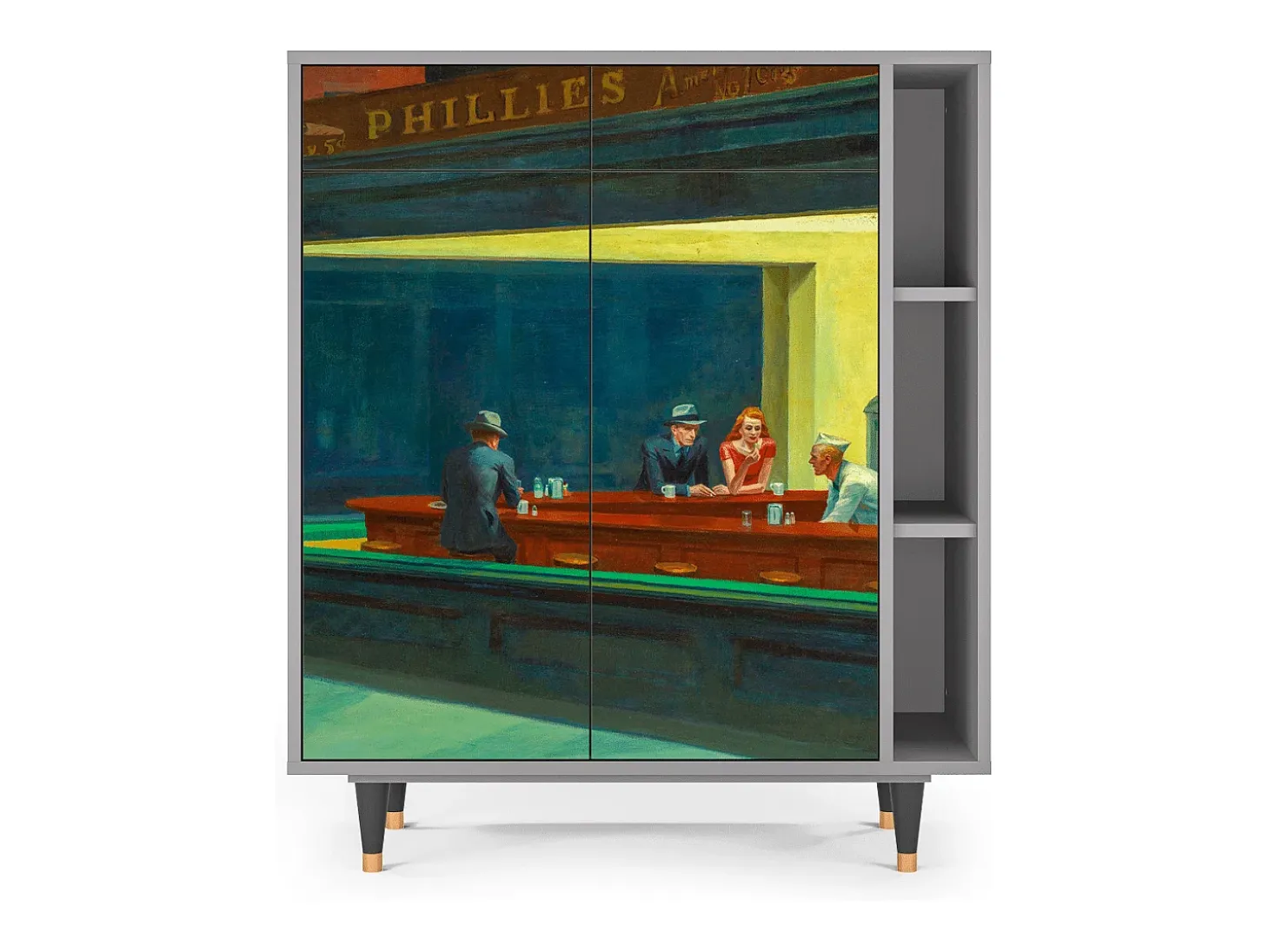 Aparador - 96х110х41 cm - BS6 - Nighthawks by Hopper, Gris